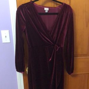 Brand new burgundy velvet dress